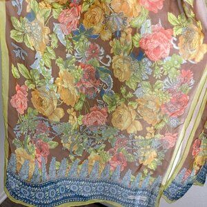 MILA SCHÖN  Floral Scarf 64"/ 18” EC